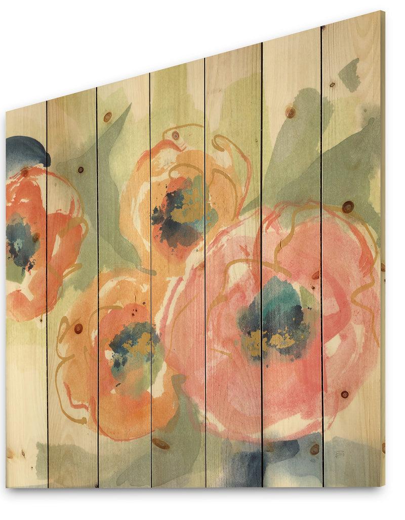 Designq Buttercup I - Traditional Print On Natural Pine Wood