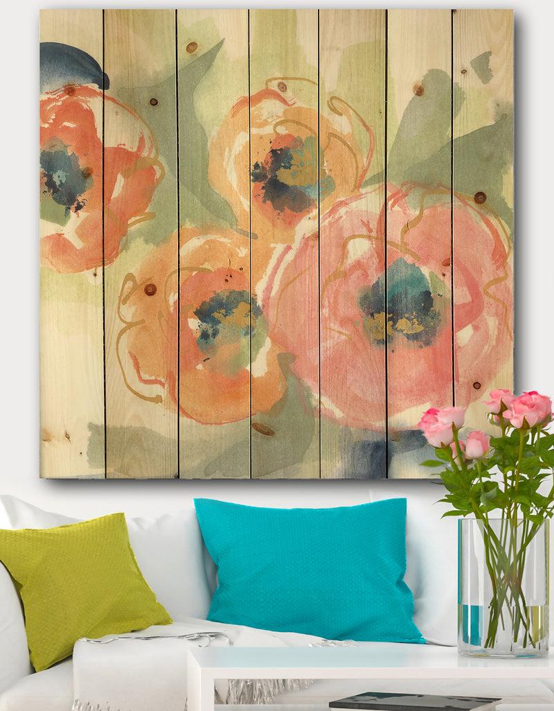 designq Buttercup I - Traditional Print on Natural Pine Wood