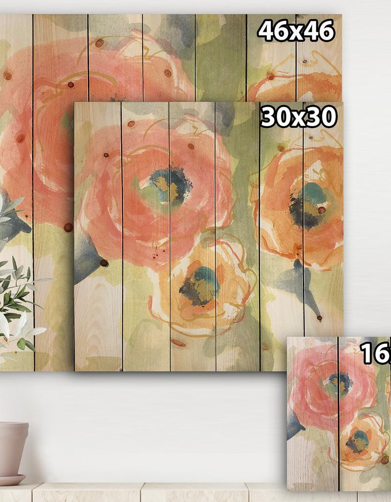 Designq Buttercup II - Traditional Print On Natural Pine Wood