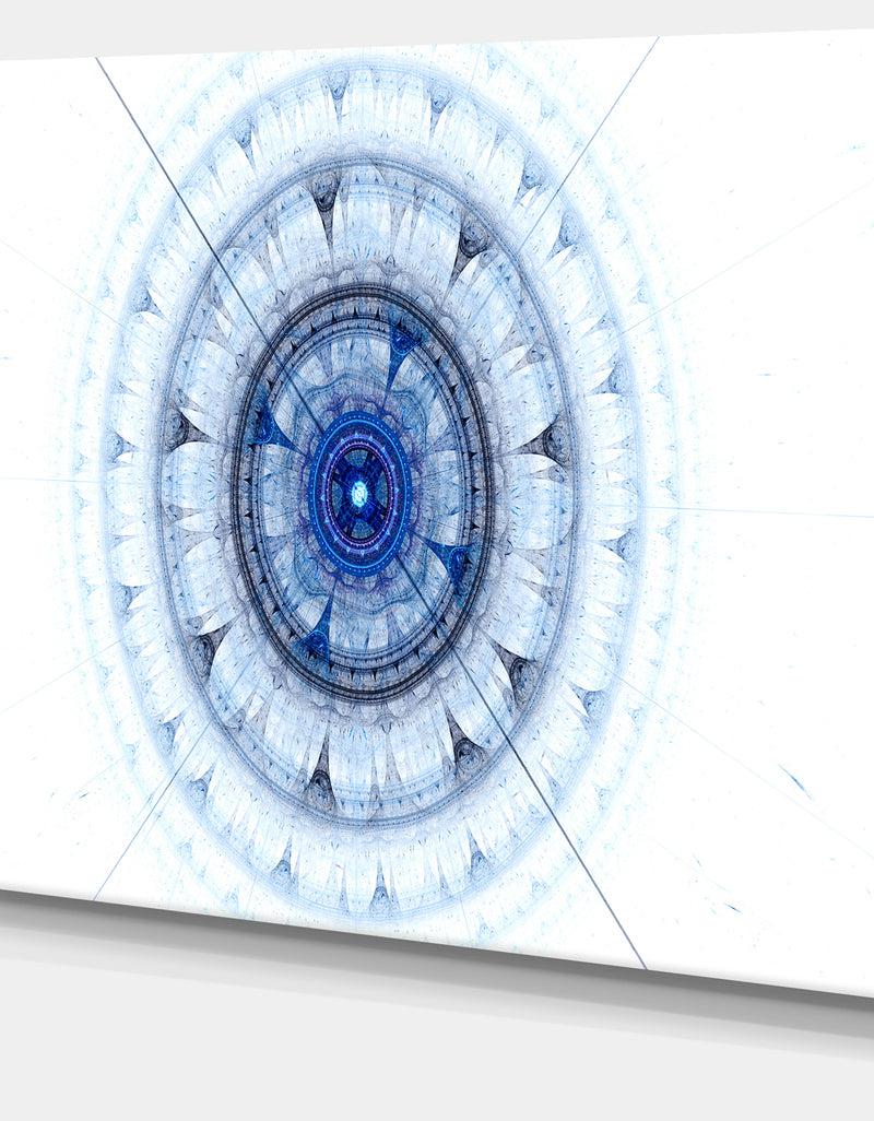 Designq Cabalistic Blue Fractal Sphere - Extra Large Abstract Canvas Art Print