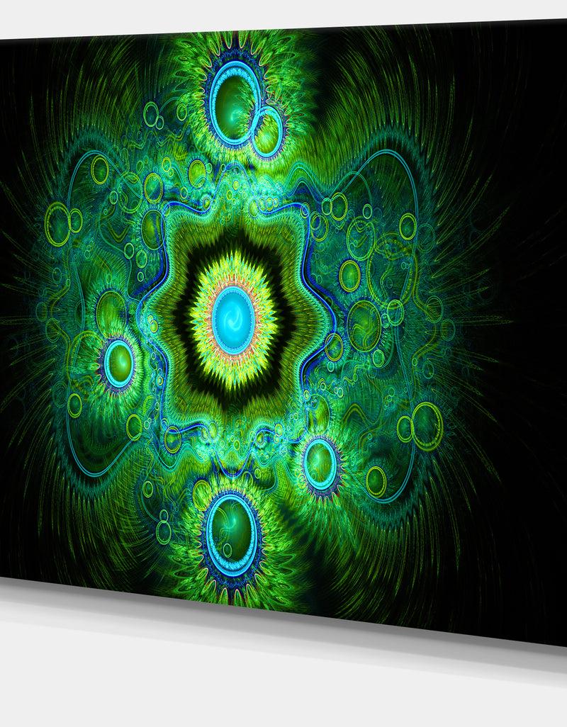 Designq Cabalistic Bright Green Texture - Extra Large Abstract Canvas Art Print