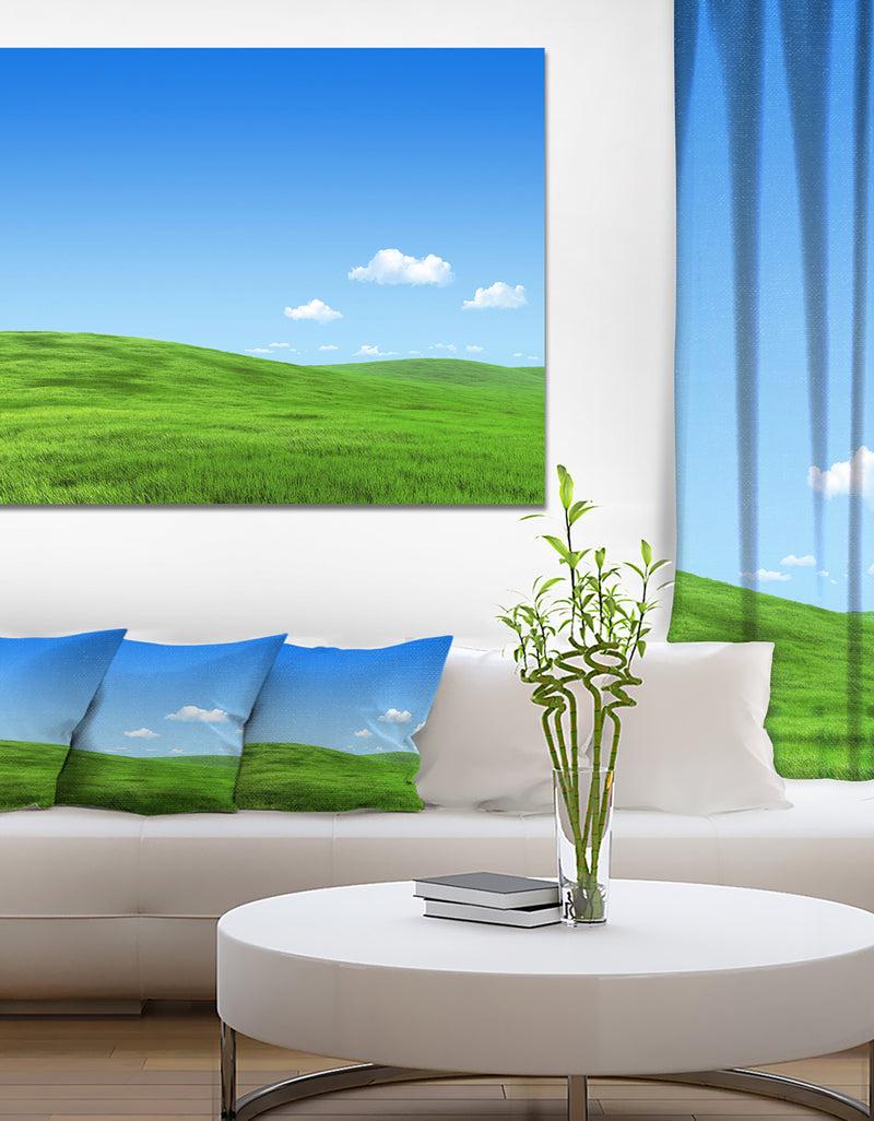 designq Calm Green Meadow - Landscape Canvas Wall Artwork