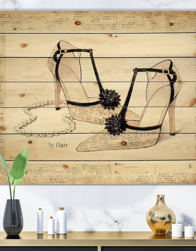 designq Chic Galm Closet III - Fashion Print on Natural Pine Wood