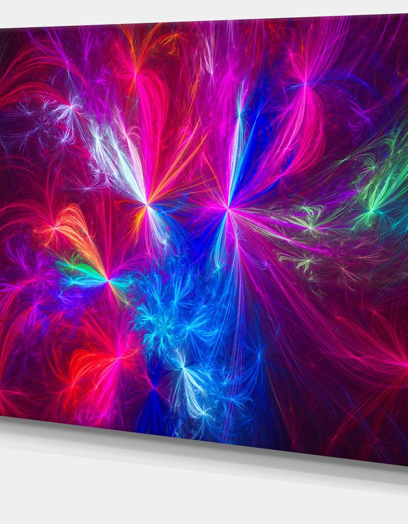 Designq Christmas Fireworks Red - Digital Art Canvas Print