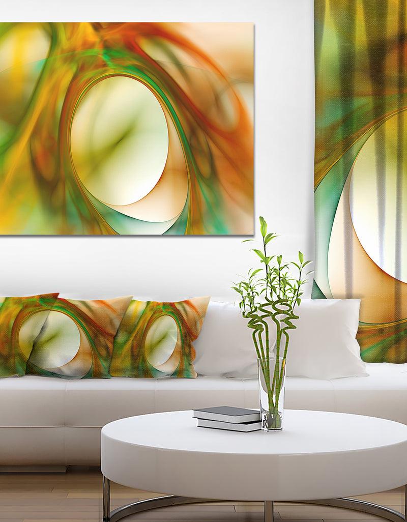 designq Circled Green Psychedelic Texture - Extra Large Abstract Art on Canvas