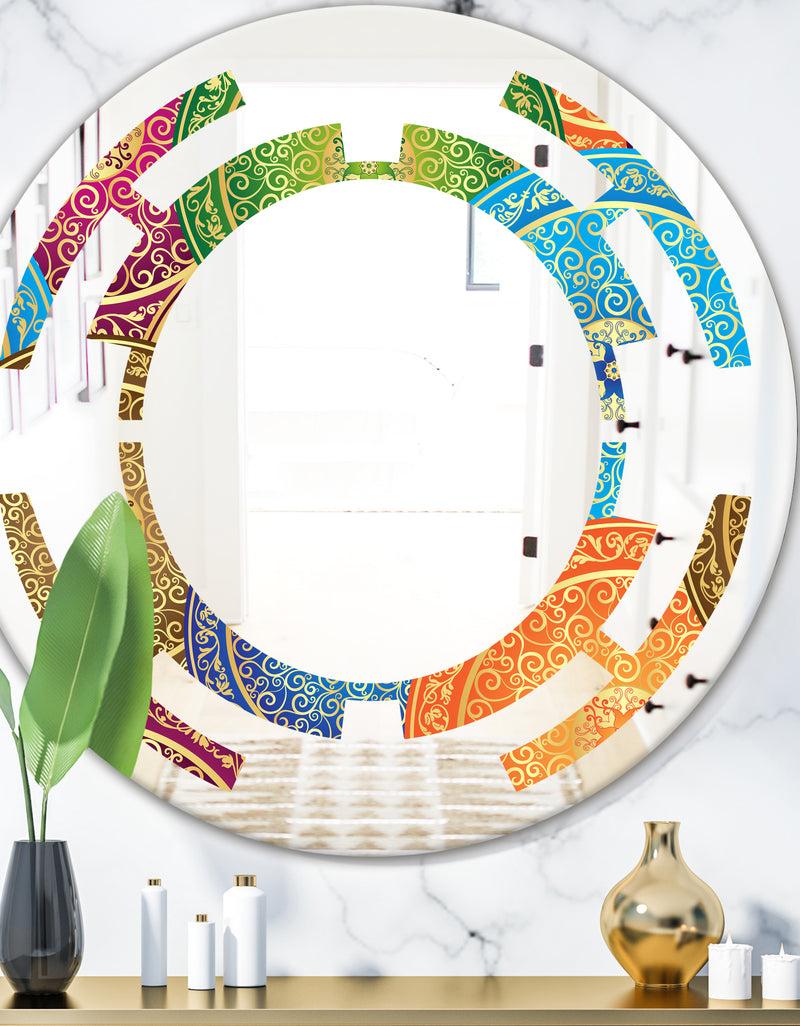 designq Circular Retro Design IV - Modern Round or Oval Wall Mirror - Space