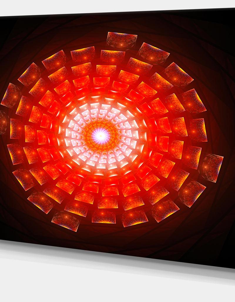 Designq Circular Vortex Broken Particles - Extra Large Floral Wall Art On Canvas