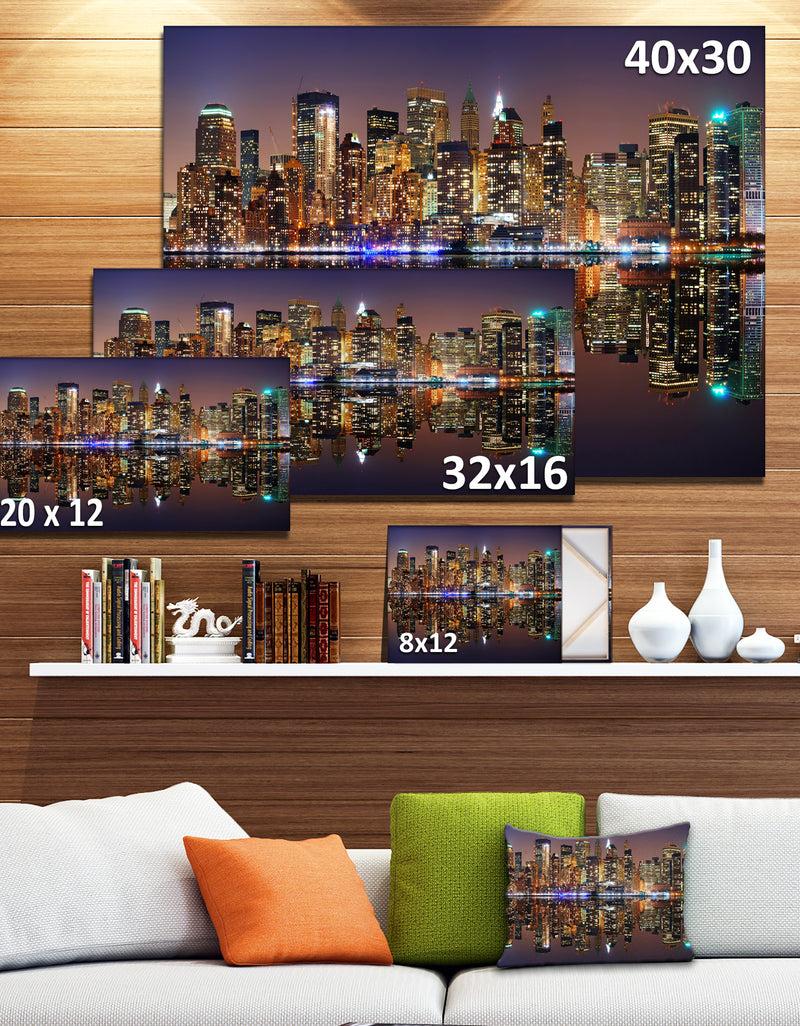 Designq City Of Manhattan Panorama - Cityscape Photo Canvas Print