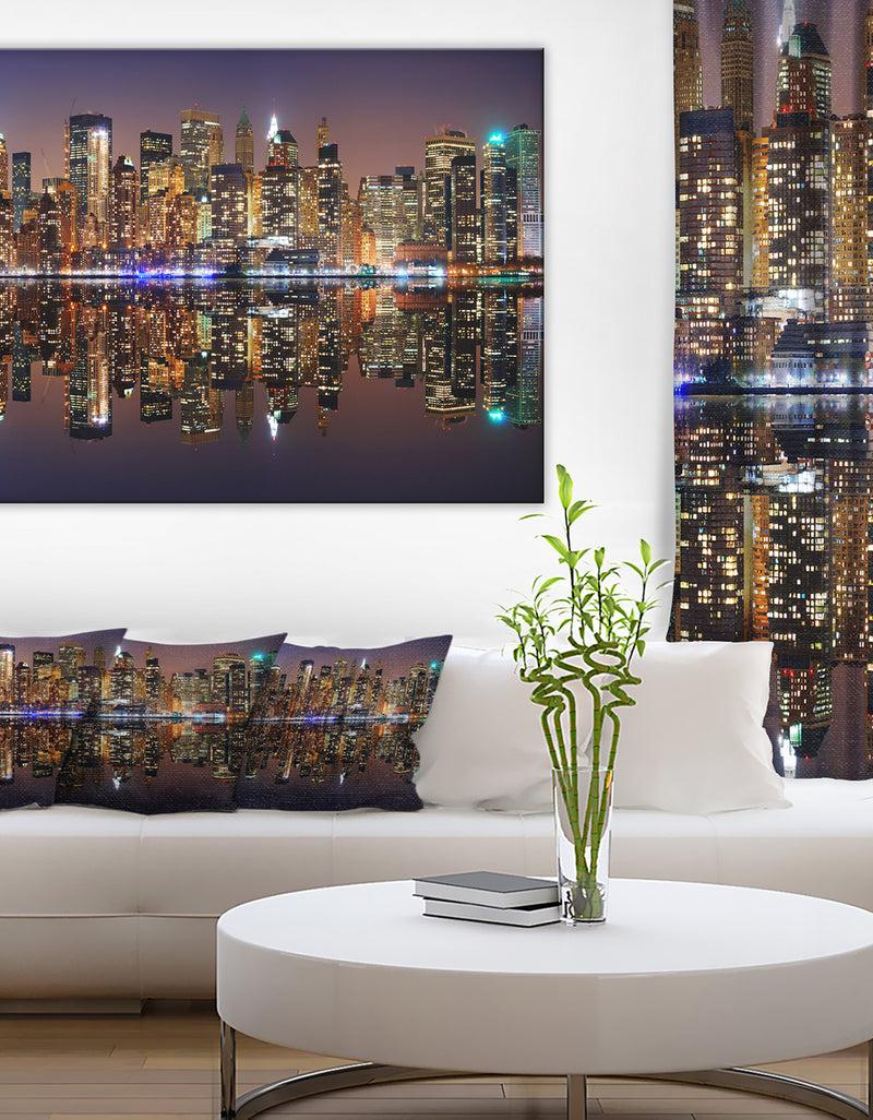 designq City of Manhattan Panorama - Cityscape Photo Canvas Print
