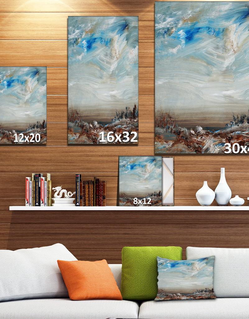 Designq Cloudy Sky In Oil Painting - Landscapes Painting Print On Wrapped Canvas