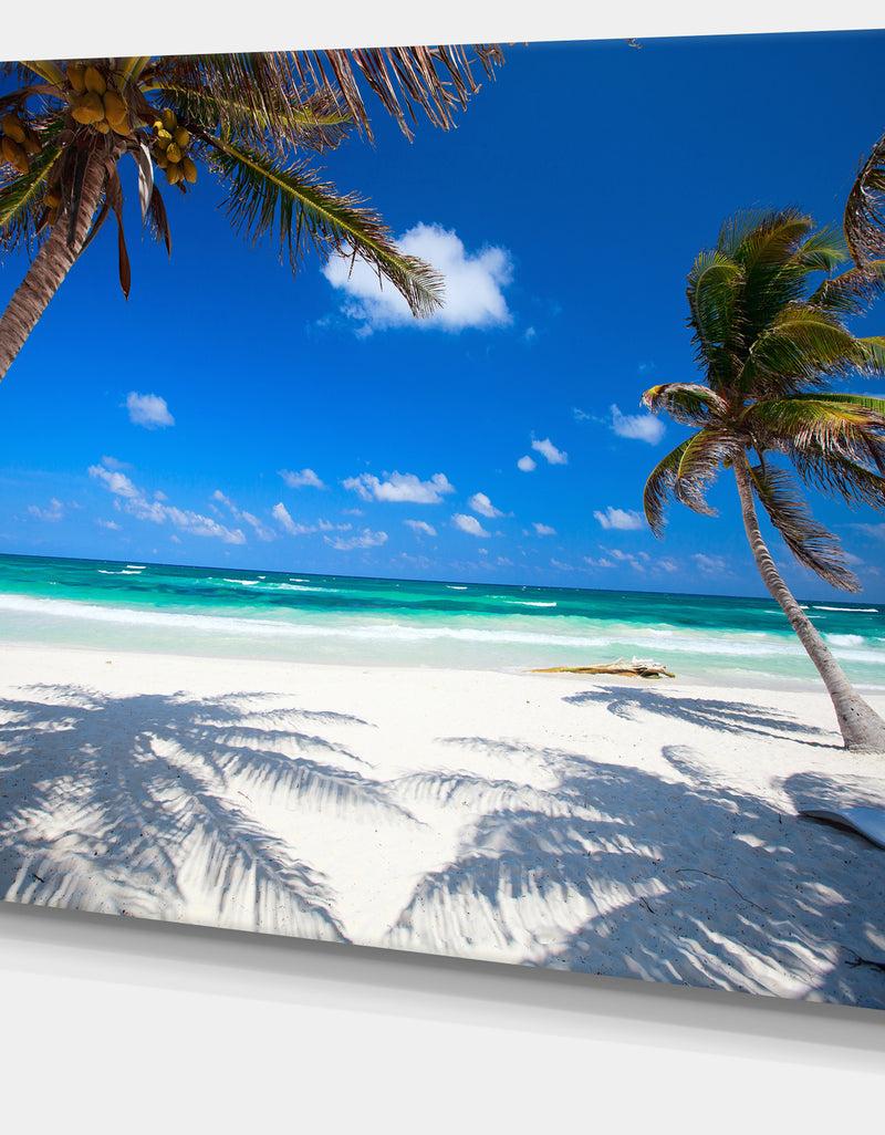 Designq Coconut Palms At Beach - Photo Landscape Canvas Art Print