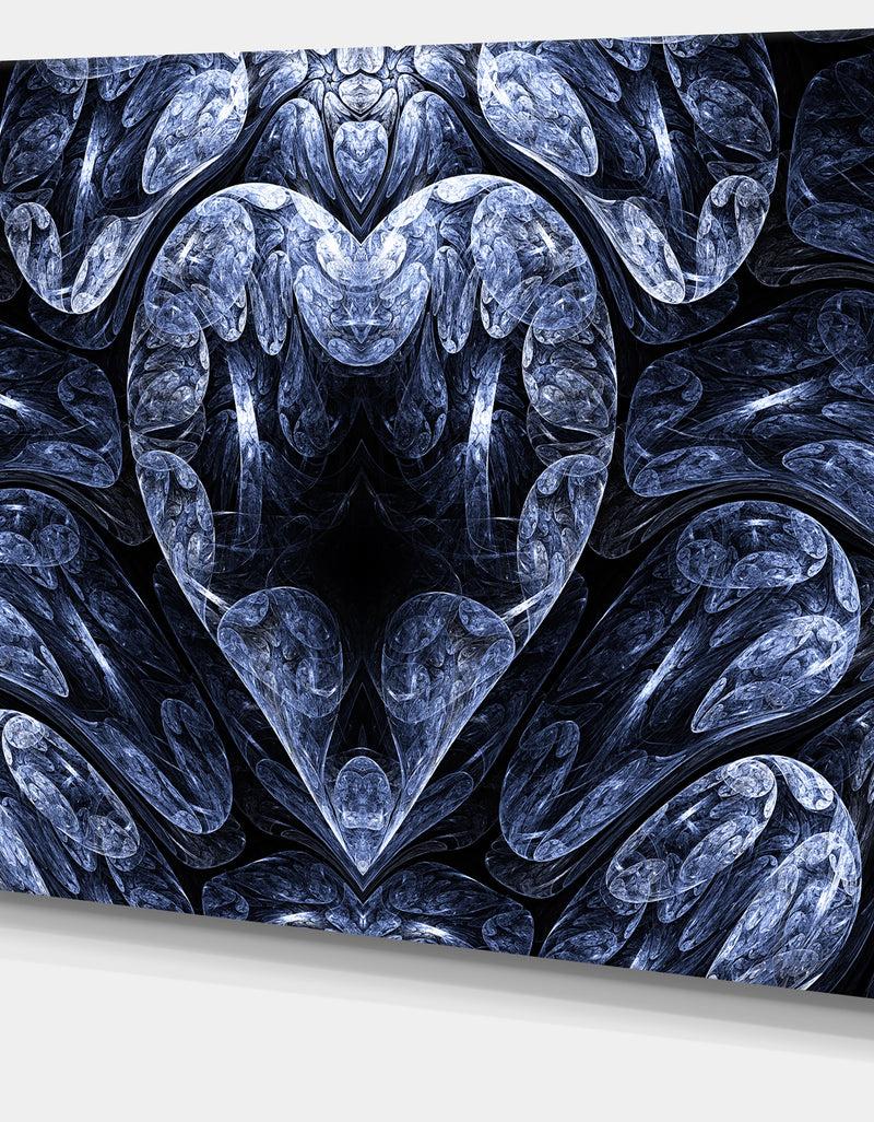 Designq Cold Mystical Fractal Heart - Abstract Artwork On Canvas