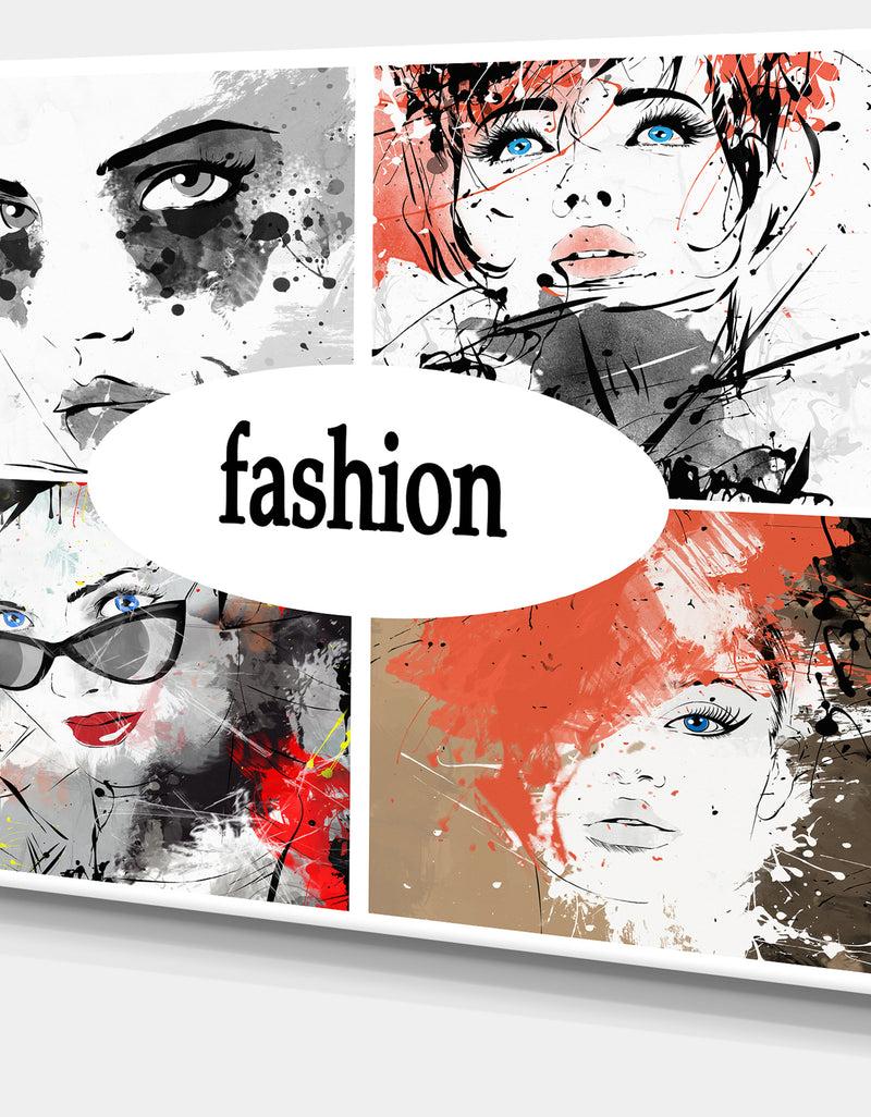 Designq Collage Of Girls - Portrait Digital Art Canvas Print