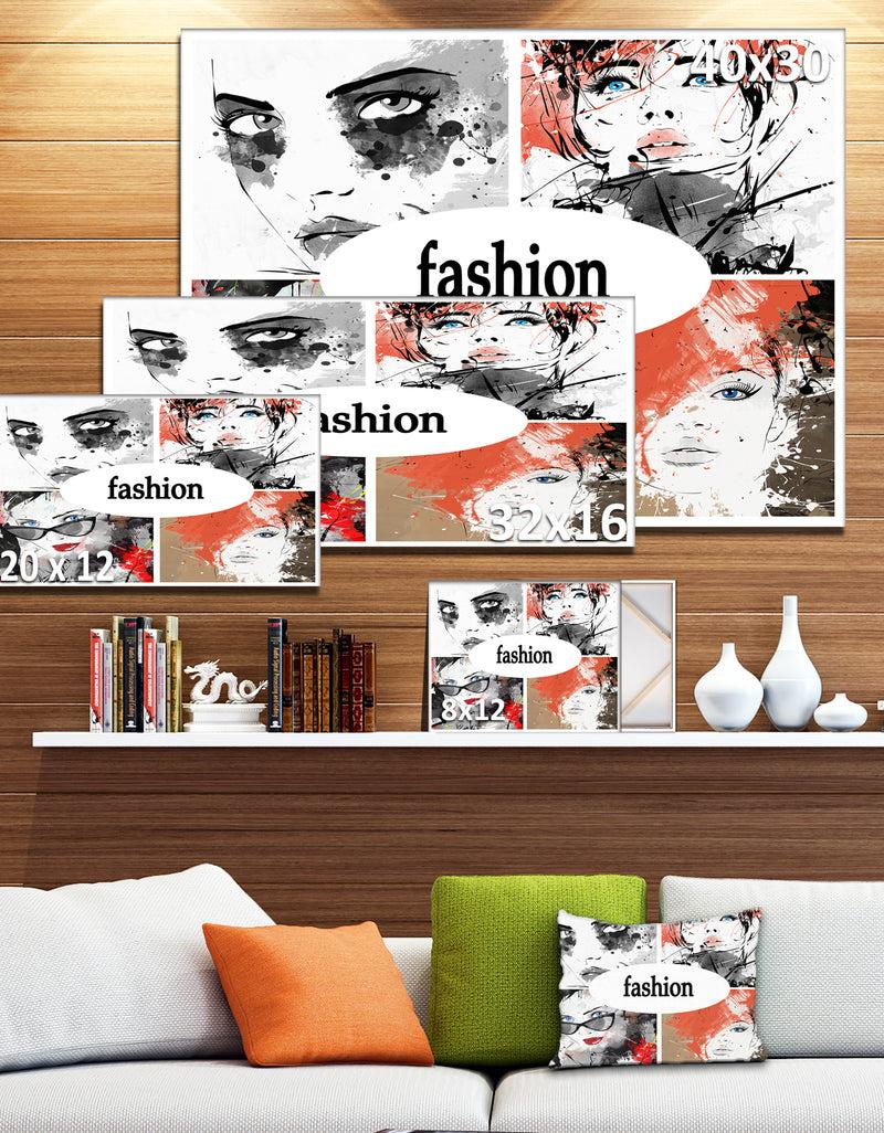 Designq Collage Of Girls - Portrait Digital Art Canvas Print