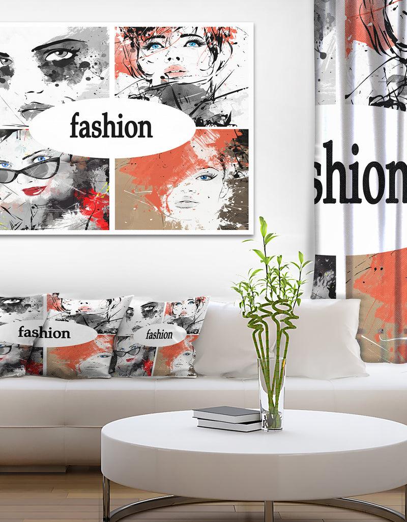 designq Collage of Girls - Portrait Digital Art Canvas Print