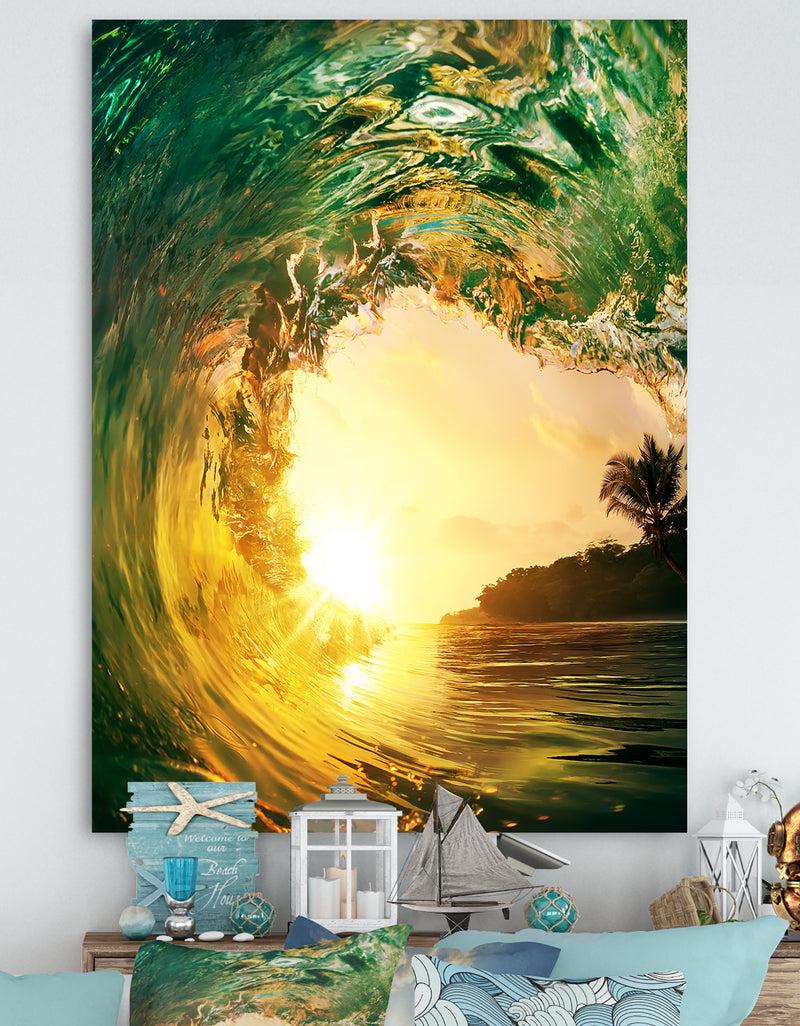 designq Colored Ocean Waves Falling Down IV - Modern Seashore Canvas Art designq Colored Ocean Waves Falling Down IV - Modern Seashore Canvas Art