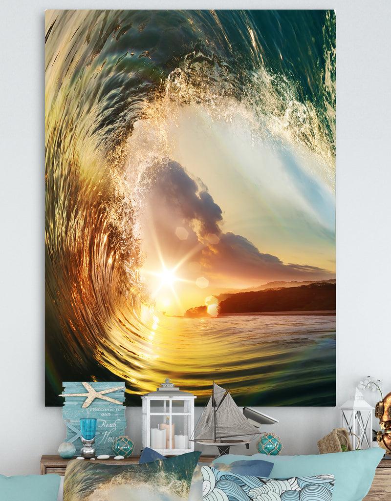 designq Colored Ocean Waves Falling Down V - Modern Seashore Canvas Art designq Colored Ocean Waves Falling Down V - Modern Seashore Canvas Art