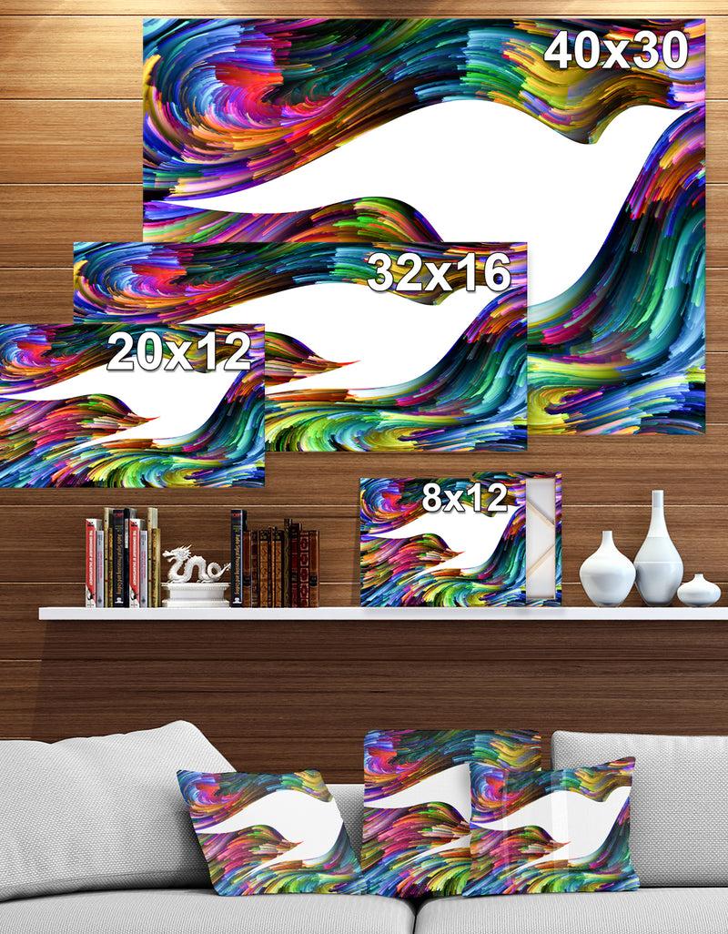 Designq Colorful Bird Abstract - Contemporary Art On Wrapped Canvas