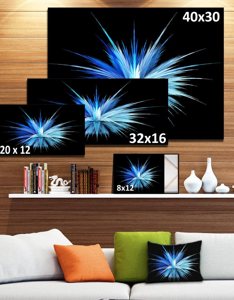 Designq Colorful Blue Fountain Of Crystals - Extra Large Floral Canvas Art Print