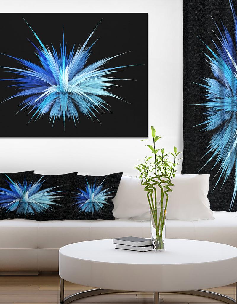 designq Colorful Blue Fountain of Crystals - Extra Large Floral Canvas Art Print
