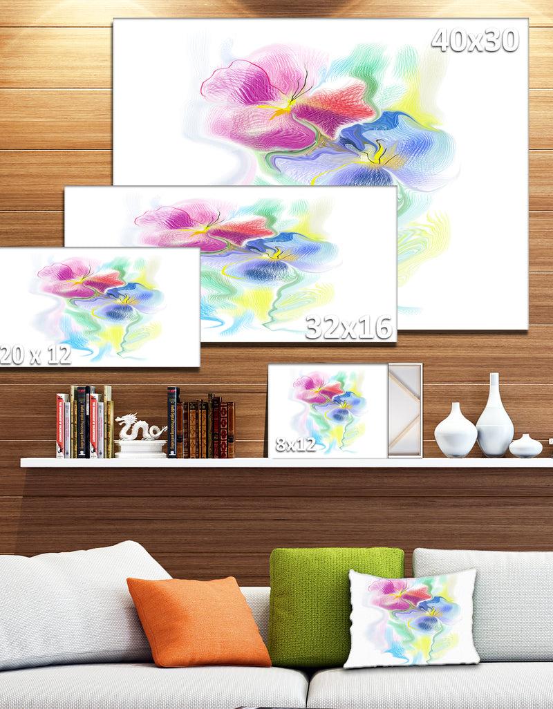 Designq Colorful Floral Watercolor Sketch - Extra Large Floral Wall Art
