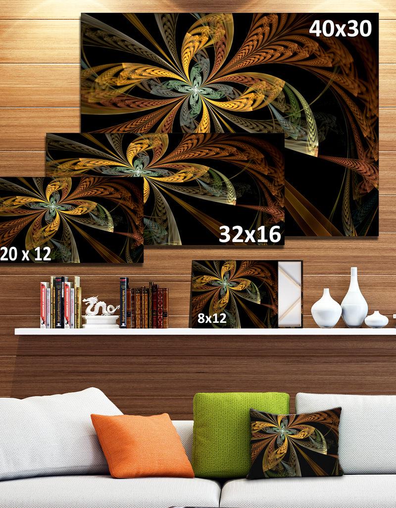 Designq Colorful Fractal Flower Pattern - Abstract Canvas Art Print