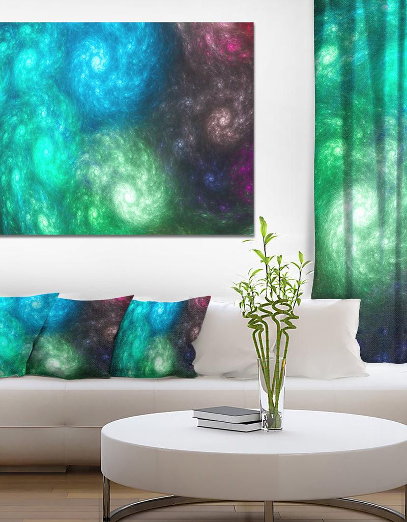 designq Colorful Rotating Fractal Galaxies - Extra Large Abstract Canvas Wall Art