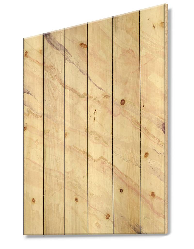 Designq Copper Dreams Geometric - Modern Farmhouse Print On Natural Pine Wood