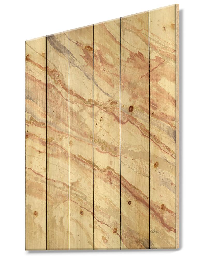 Designq Copper Dreams Watercolor - Sleek & Chic Modern Print On Natural Pine Wood