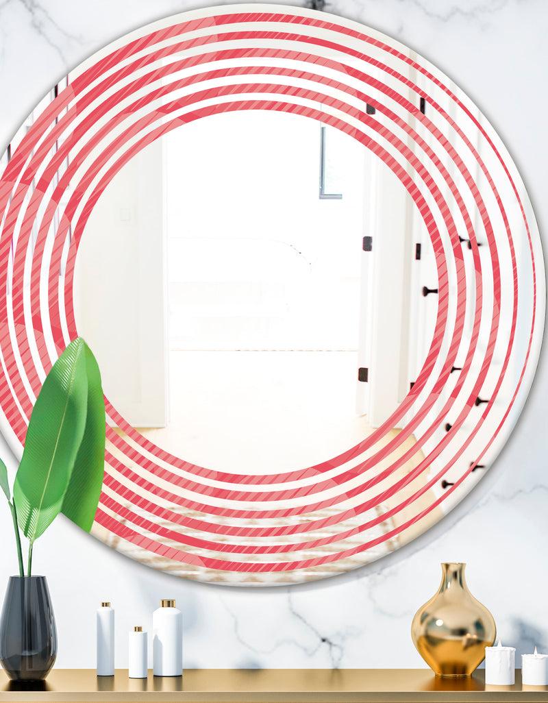 designq Coral Round Geometrical - Modern Round or Oval Wall Mirror - Wave
