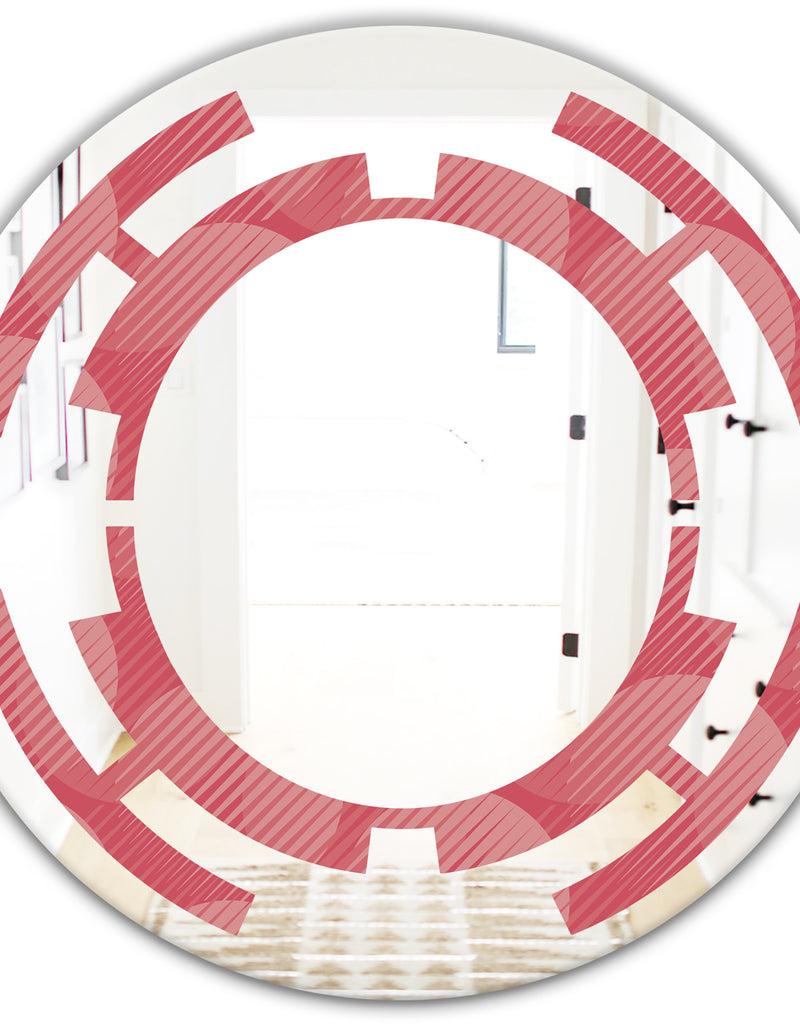 Designq Coral Round Geometrical - Modern Round Or Oval Wall Mirror - Space