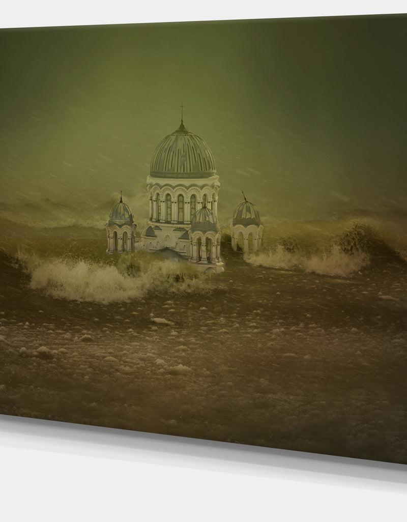 Designq Covered Old City - Landscape Digital Art Canvas Print