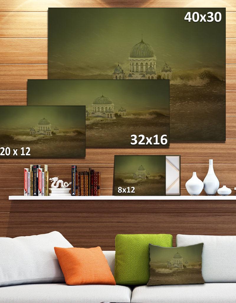Designq Covered Old City - Landscape Digital Art Canvas Print