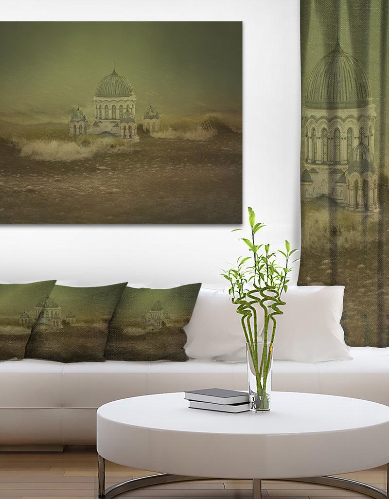 designq Covered Old City - Landscape Digital Art Canvas Print