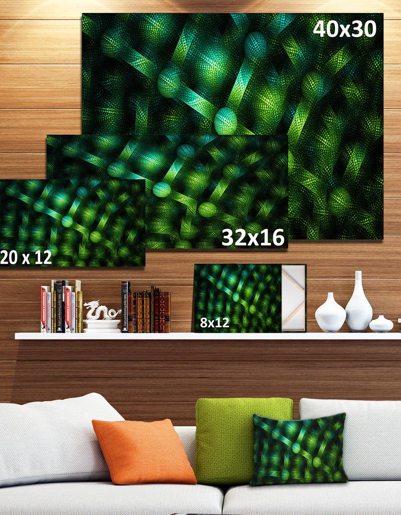 Designq Crystal Cell Green Steel Texture - Extra Large Abstract Canvas Art Print