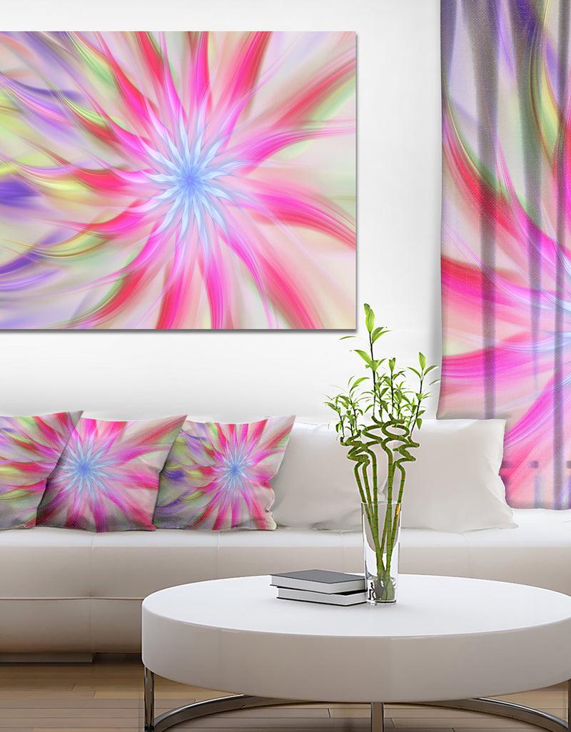 designq Dance of Pink Exotic Flower - Extra Large Floral Wall Art on Canvas