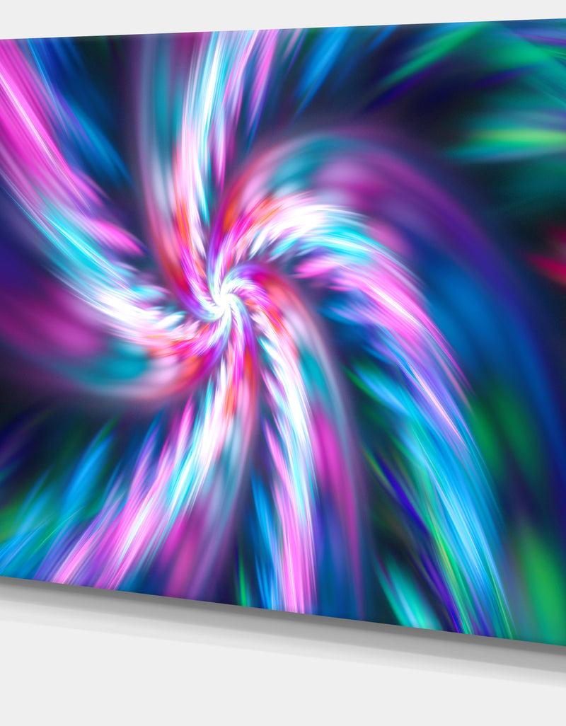 Designq Dancing Multi-Color Fractal Flower - Extra Large Floral Canvas Art Print