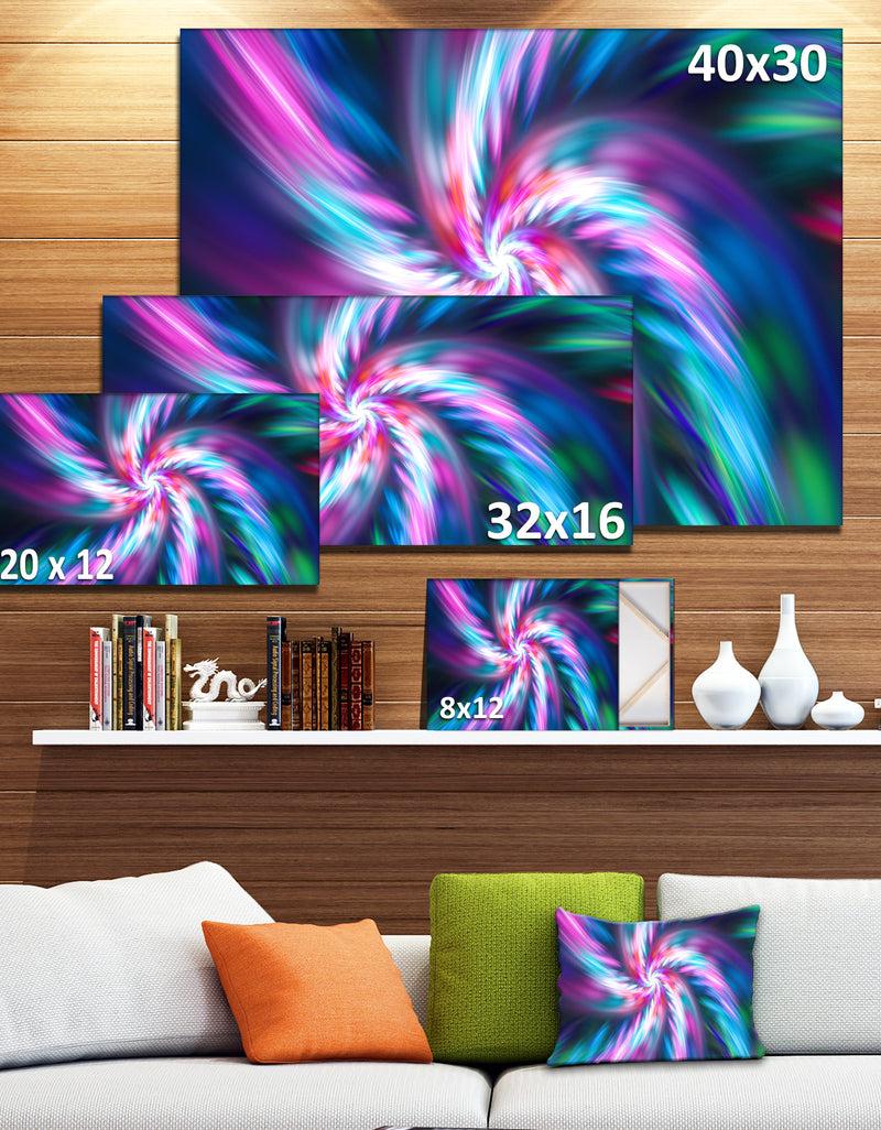 Designq Dancing Multi-Color Fractal Flower - Extra Large Floral Canvas Art Print