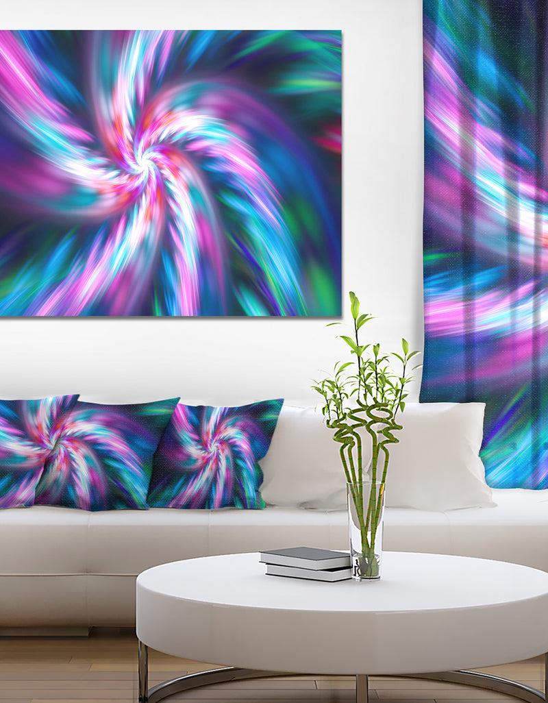 designq Dancing Multi-Color Fractal Flower - Extra Large Floral Canvas Art Print