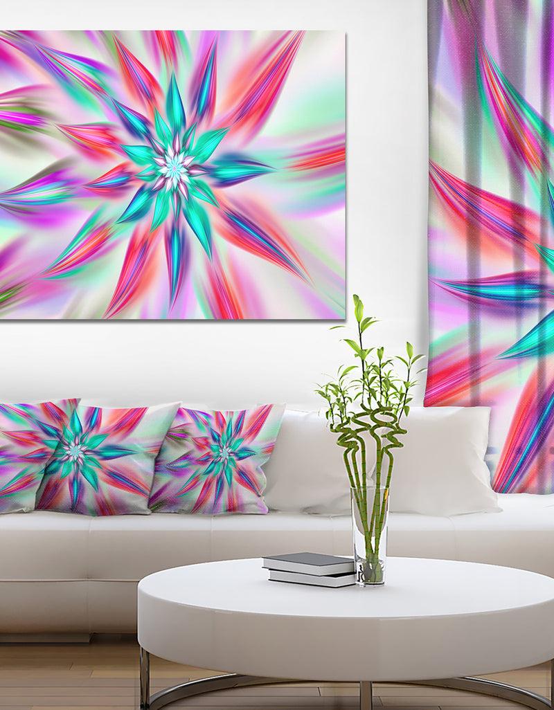 designq Dancing Pink Flower Petals - Extra Large Floral Canvas Art Print