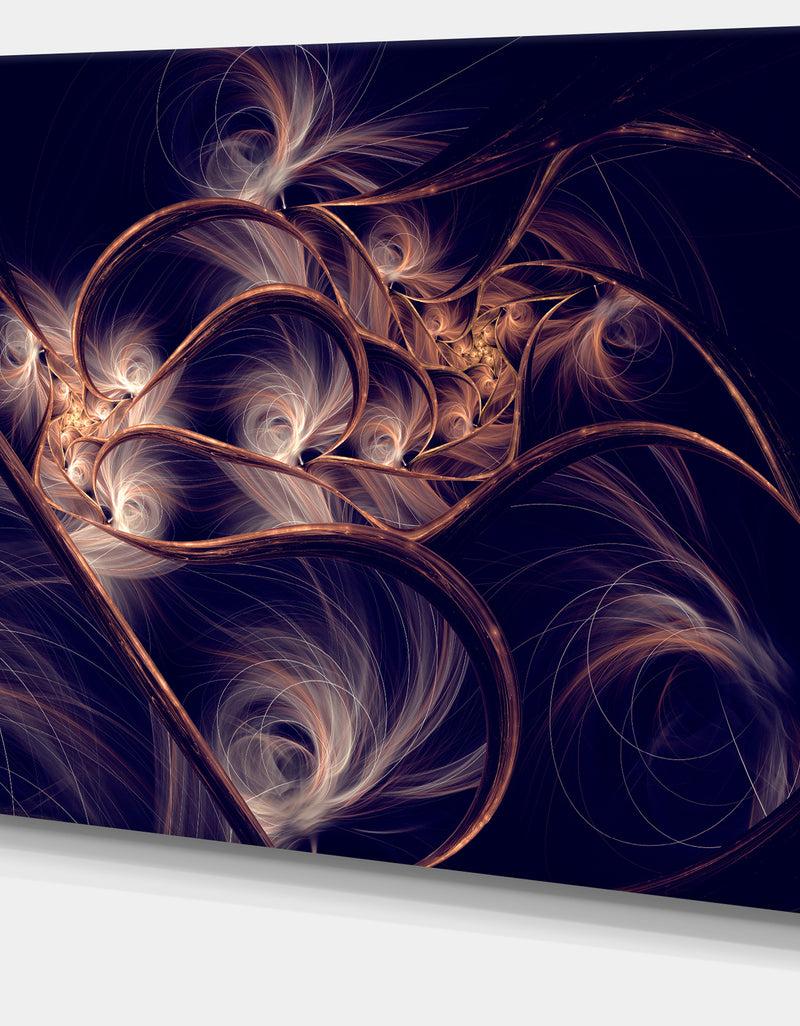 Designq Dark Gold Fractal Flower Pattern - Abstract Canvas Art Print