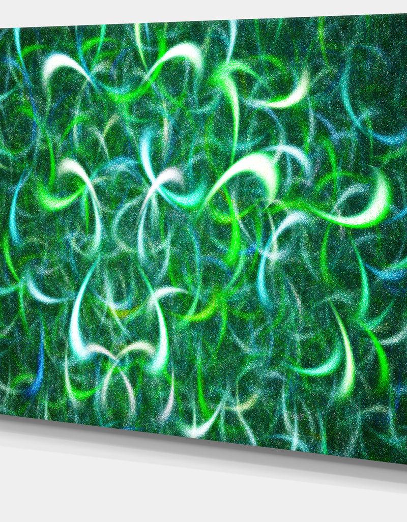 Designq Dark Green Watercolor Fractal Art'Large Abstract Canvas Art Print