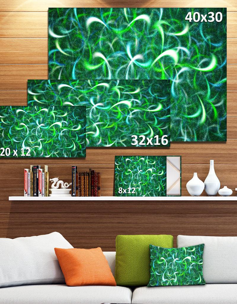 Designq Dark Green Watercolor Fractal Art'Large Abstract Canvas Art Print