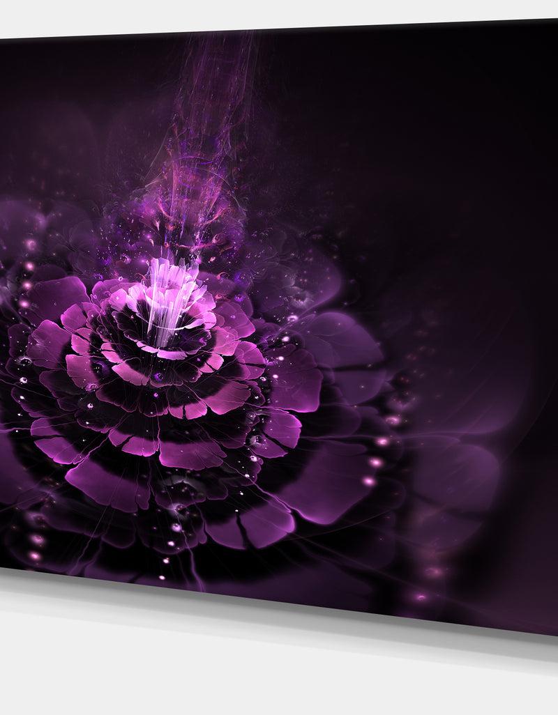 Designq Dark Pink Fractal Flower - Abstract Art Canvas Print
