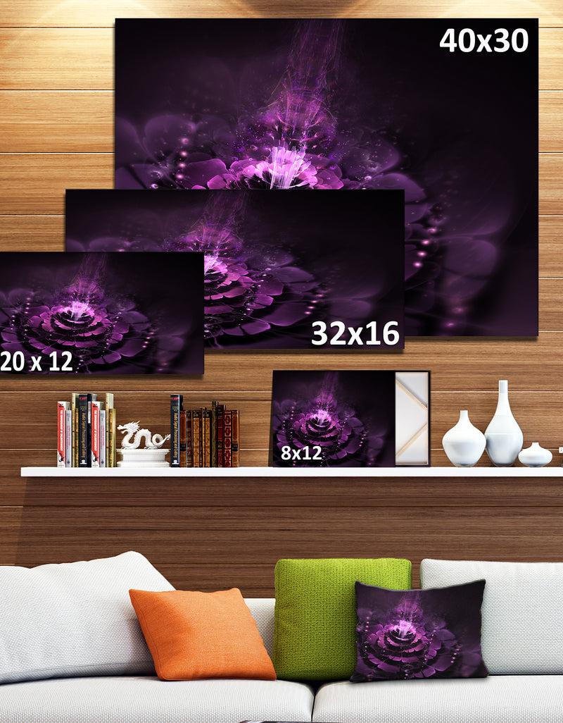 Designq Dark Pink Fractal Flower - Abstract Art Canvas Print