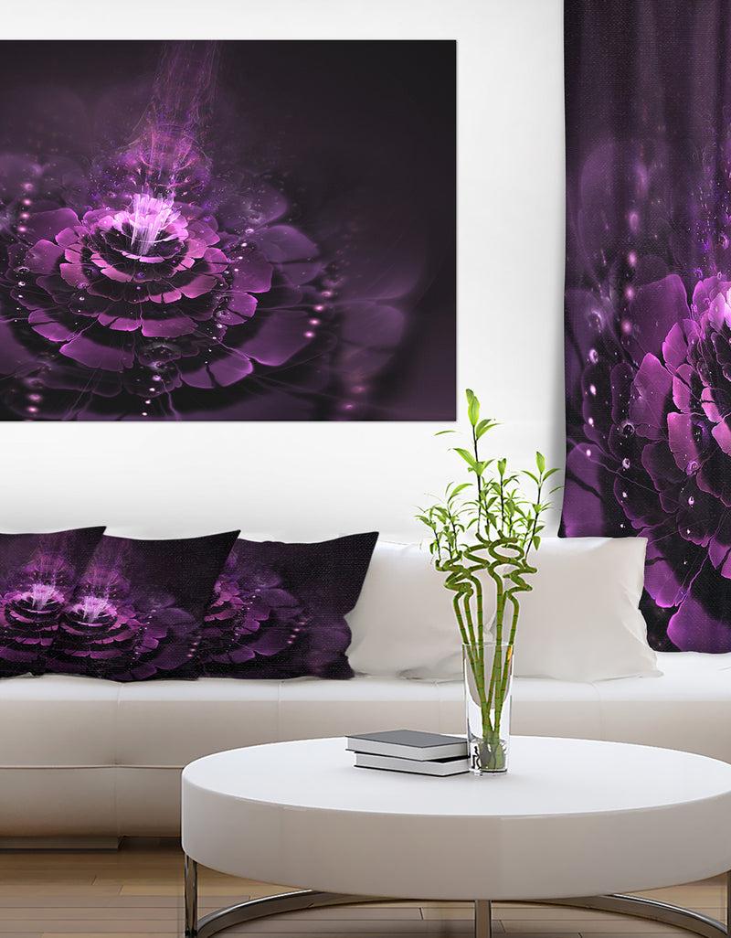 designq Dark Pink Fractal Flower - Abstract Art Canvas Print
