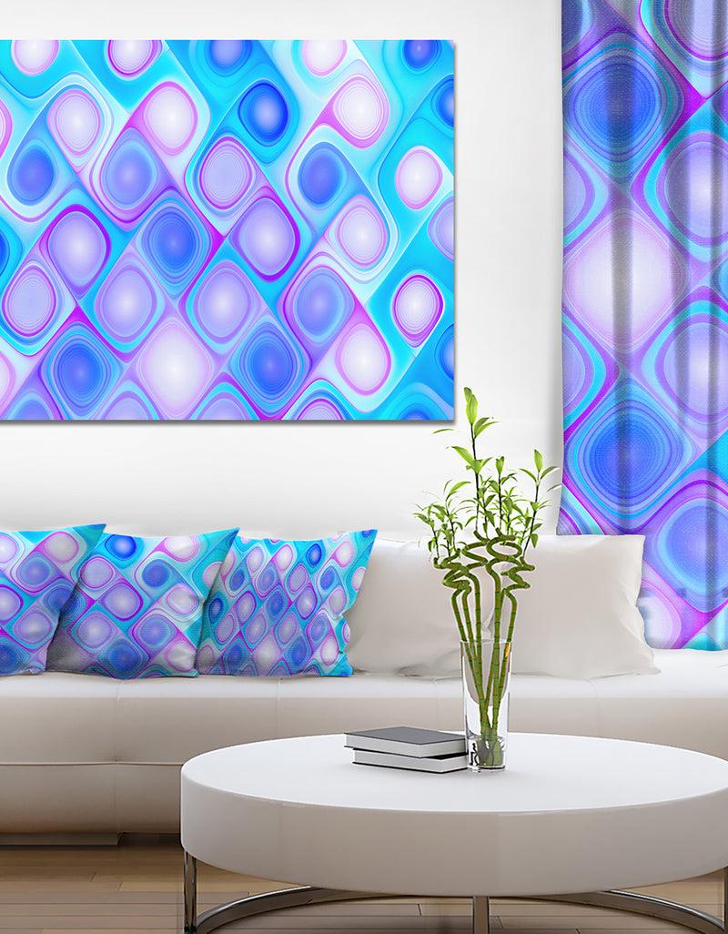 designq Dense Blue Pattern with Swirls - Abstract Wall Art Canvas