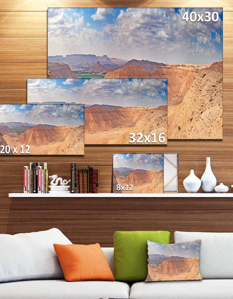 Designq Design Canvas Art Print 'Clay Rocks Around Riyadh City - Extra Large Landscape Canvas Art Print