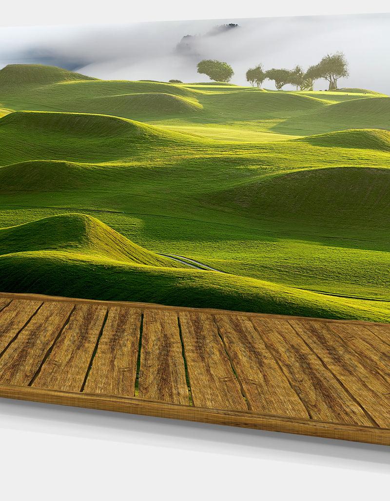 Designq Design Canvas Art Print 'Golf Course With Wooden Path - Extra Large Landscape Canvas Art Print