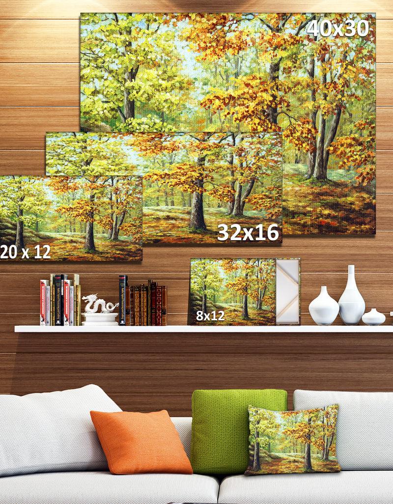 Designq Autumn Wood - Landscape Canvas Art Print